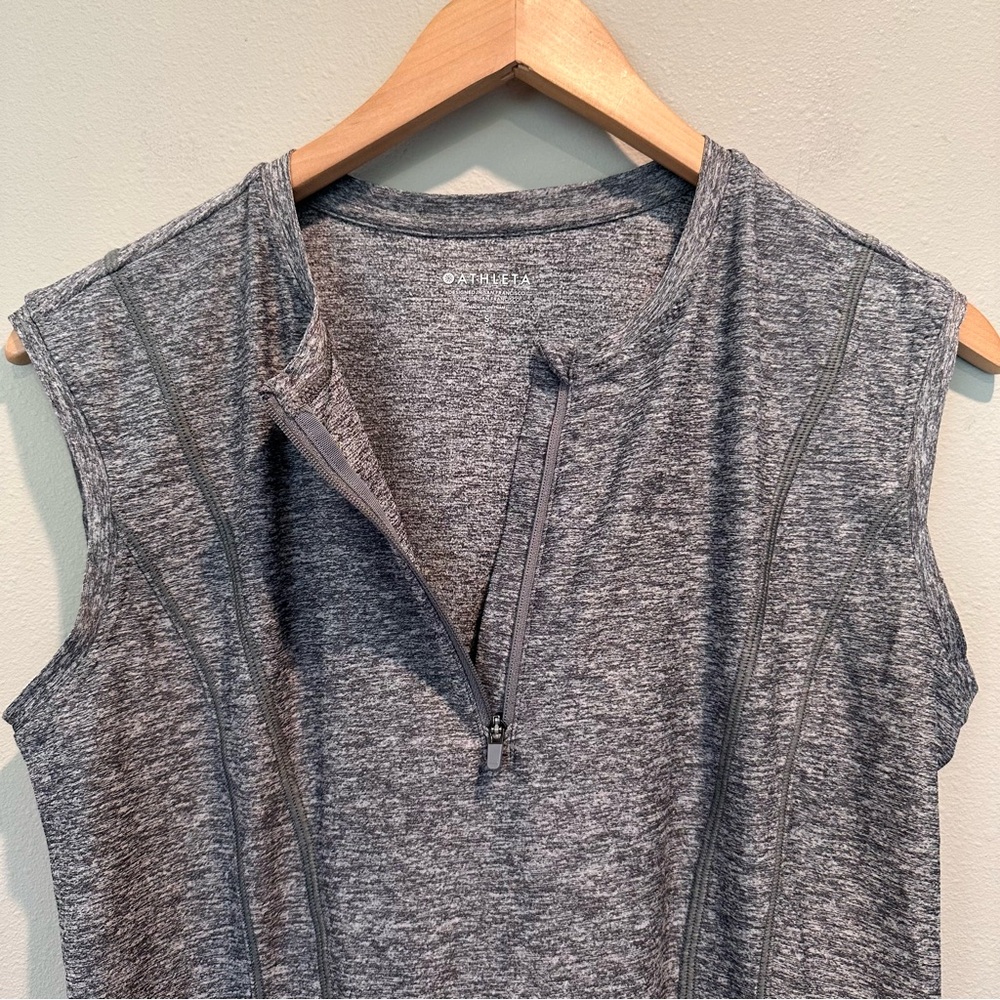 ATHLETA Pacifica Illume UPF Fitted Tank Heather Gray Swim Performance Active Gym - Picture 10 of 13